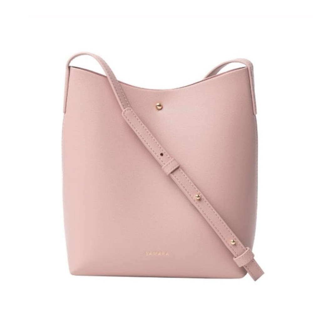 Anthropologie‎ SAMARA Medium Vegan Leather Shoulder Crossbody Bag Peony Pink